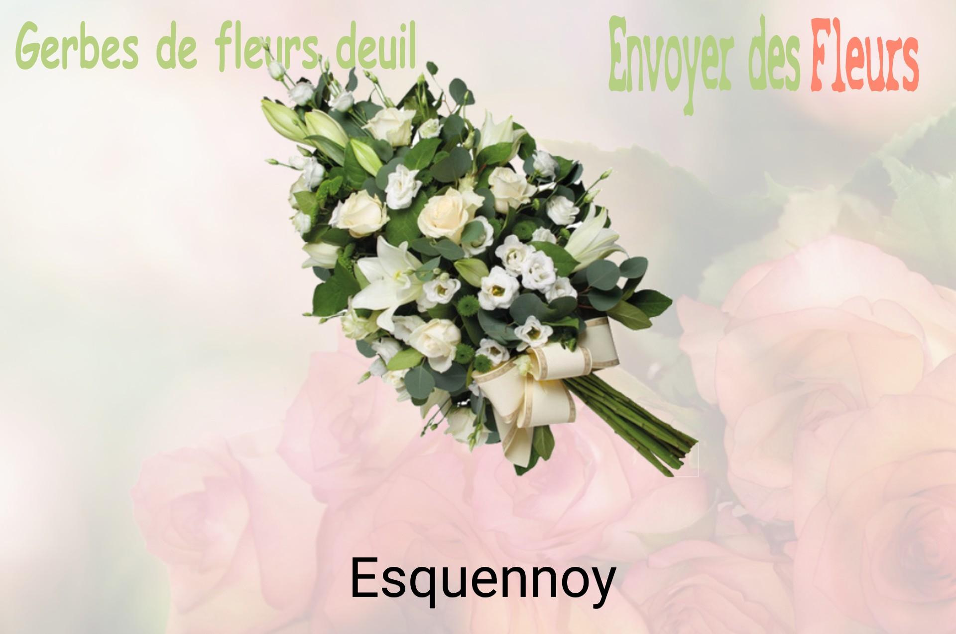 Gerbe de fleurs de deuil livrée à Esquennoy